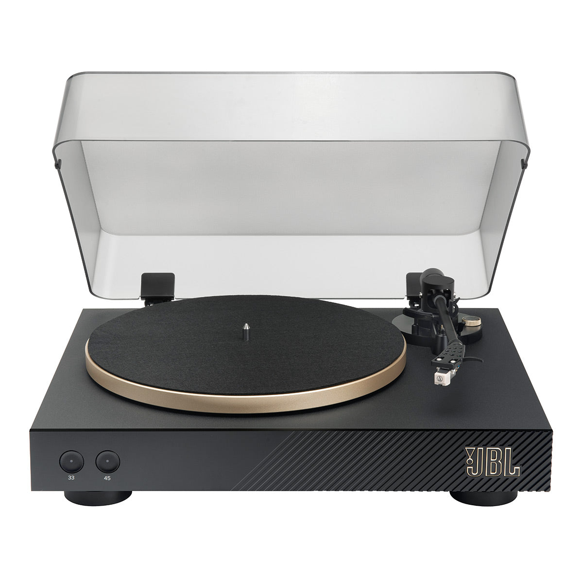 JBL Spinner BT Semi-Automatic Bluetooth Turntable with Authentics 500 Wireless Bluetooth Speaker (Black/Gold)