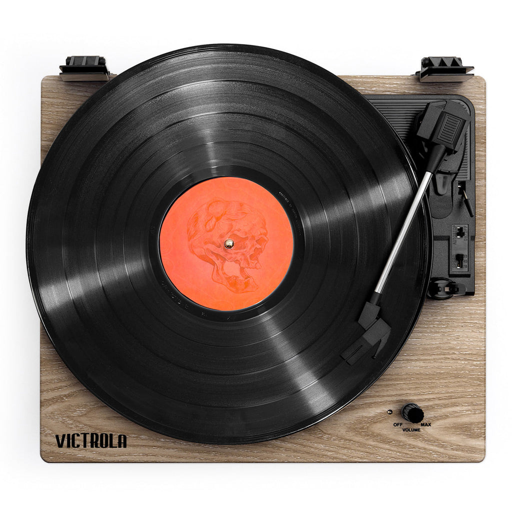 Victrola Montauk Bluetooth Turntable System with Bookshelf Speakers (Farmhouse Walnut)