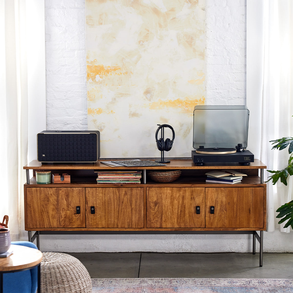 JBL Spinner BT Semi-Automatic Bluetooth Turntable with Authentics 500 Wireless Bluetooth Speaker (Black/Gold)