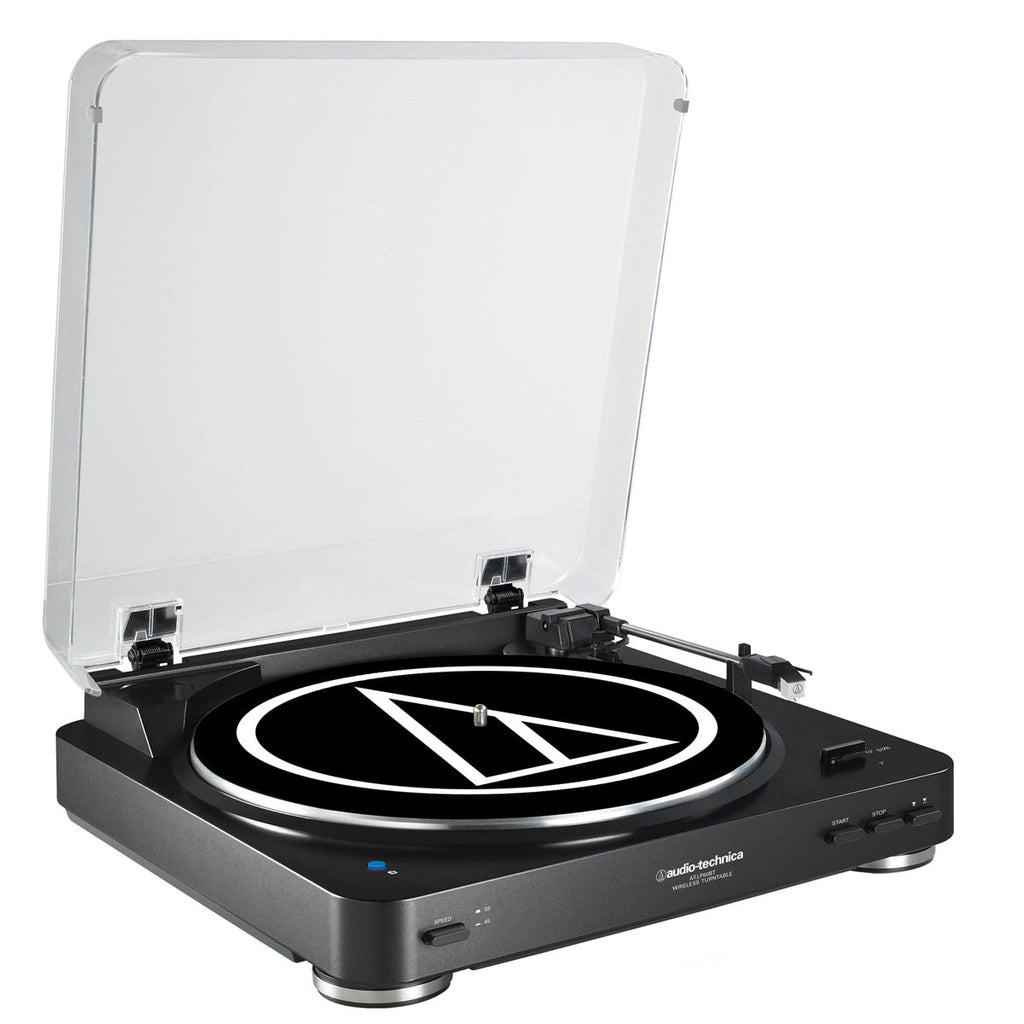 Audioengine A2+ Wireless Speaker System (Black) with Audio-Technica AT-LP60X-GM Fully Automatic Belt-Drive Stereo Turntable (Gunmetal/Black)